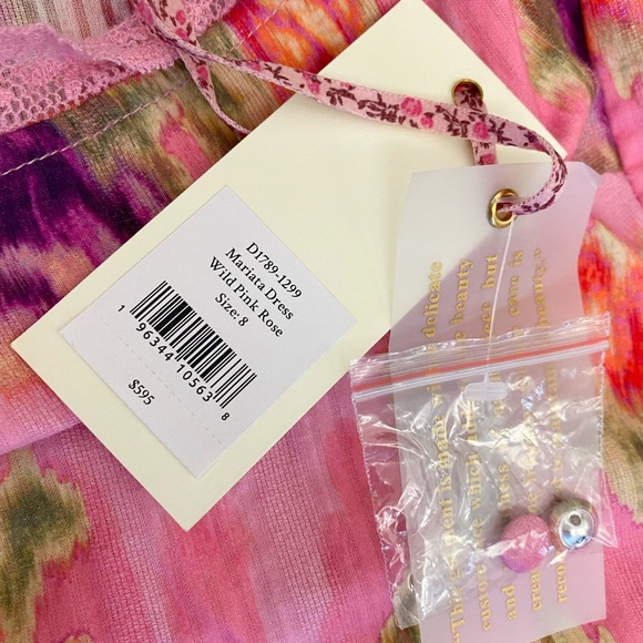 NWT LoveShackFancy Marian Embroidered Maxi Dress In Wild Pink Rose Size 8 - Picture 15 of 16